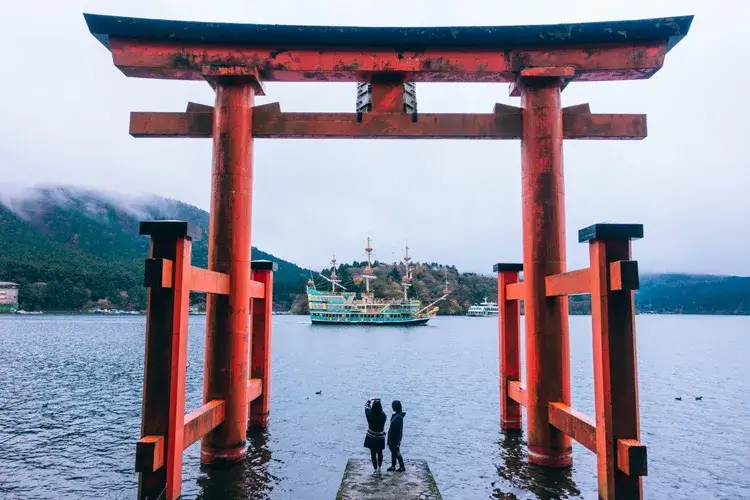 Hakone Shrine's lakefront Torii